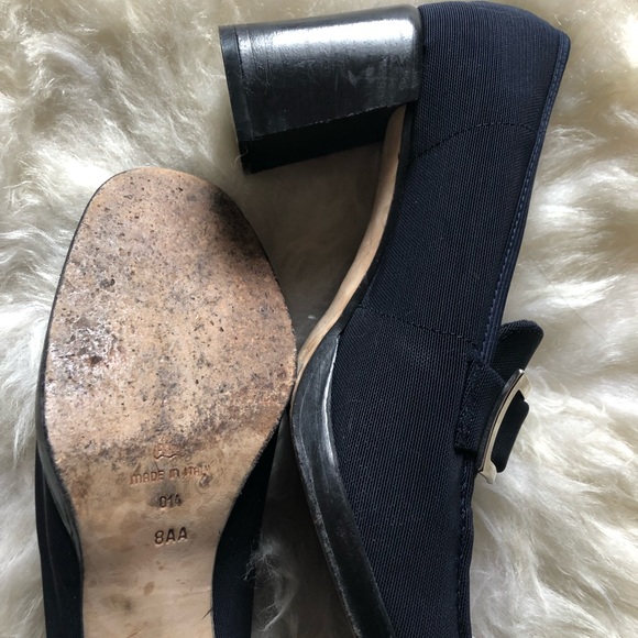 90s does 60s Evan Picone Buckle Heeled loafer - Picture 4 of 8